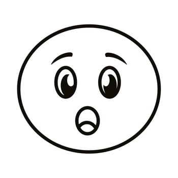 terrified emoji face classic line style icon vector
