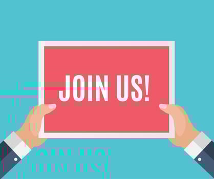 Join Us concept of important announcement. Vector illustration