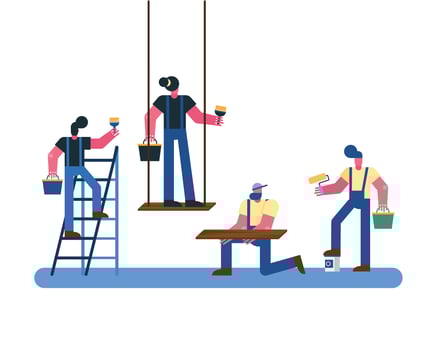 painters constructors workers team remodeling vector