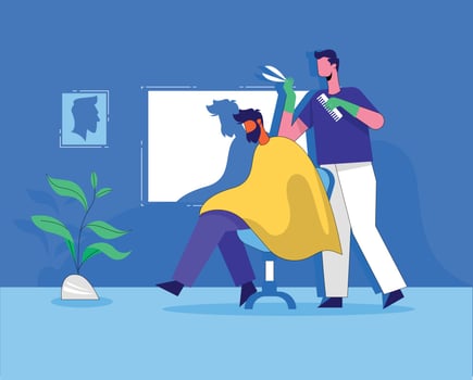 Barber shop flat illustration design vector concept