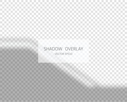 Shadow overlay effect. Natural shadows from window isolated on transparent background. Vector illustration.