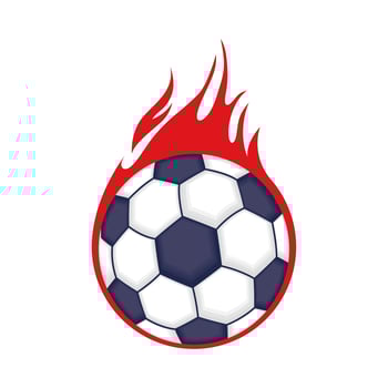 football soccer sport poster with balloon on fire vector