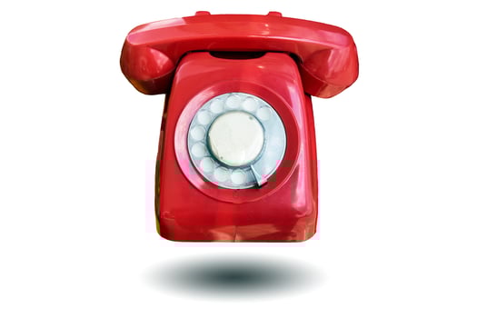 Antique Telephone isolated on white background photo