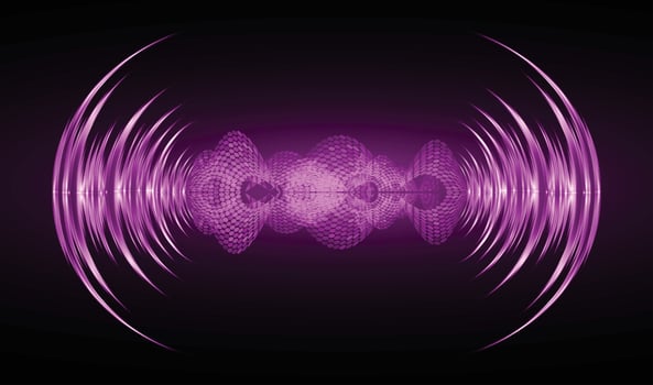 Sound waves oscillating dark light vector
