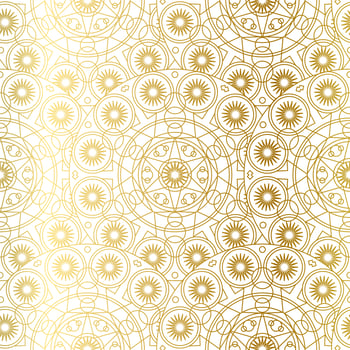 Golden Luxury Art Mandala Boho Seamless Pattern vector