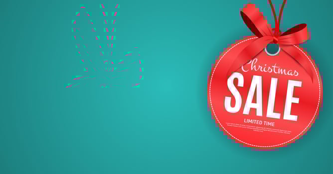 Christmas and New Year Sale Gift Voucher, Discount Coupon Template Vector Illustration