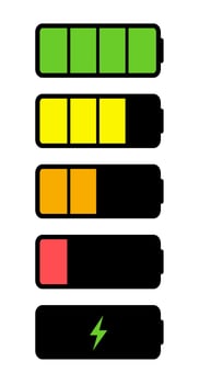 Battery Icon isolated on white. Vector Illustration
