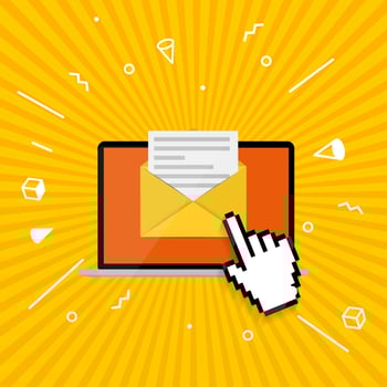 New Email on the laptop screen notification concept. Vector illustration