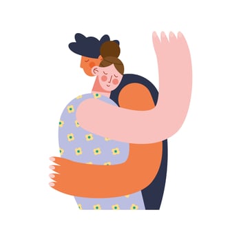 mom with housband vector