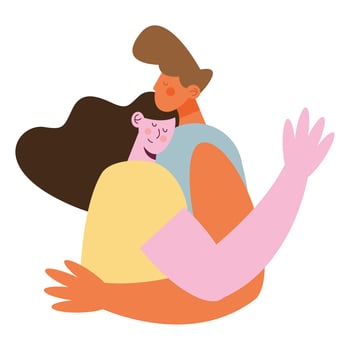 young lovers couple vector