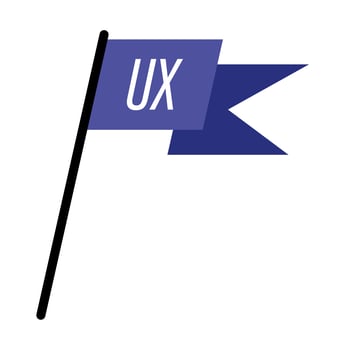 success flag with ux letters vector