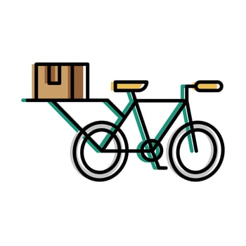 Delivery box on bike vector design