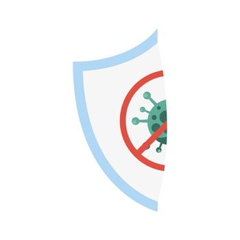 stop covid19 signal in half shield vector