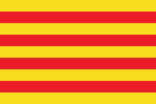 Roussillon region of France officially flag vector