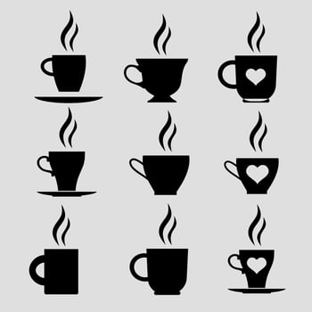 Collection of different forms of cups vector