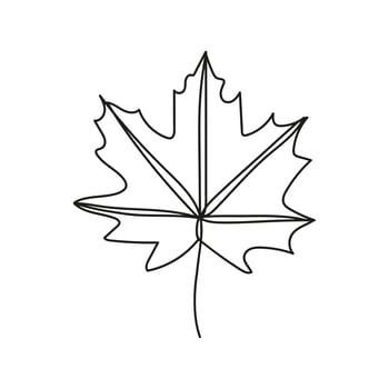 autumn leaf one line style icon vector