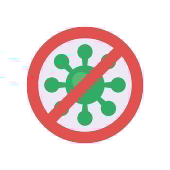 stop covid19 virus particle flat style vector