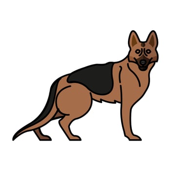 german shepherd dog pet mascot breed character vector