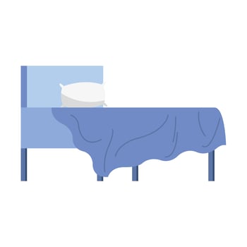 bed sleep forniture with pillow vector