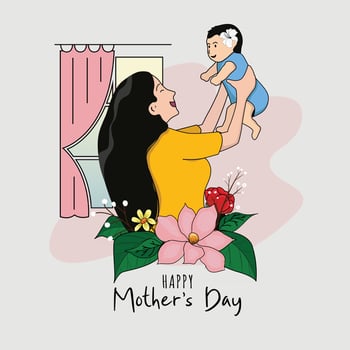 happy mother days, vector illustration character design