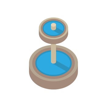 water fountain park Isometric style icon vector