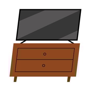 tv on home furniture vector design