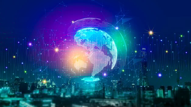 Intelligent city networks and communication in the age of AI wireless communication on the world photo