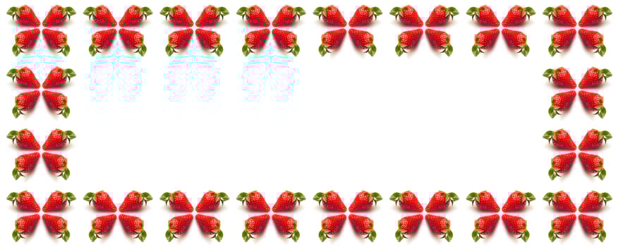 Two strawberries close up on white background photo