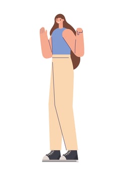 teen woman in a white background vector