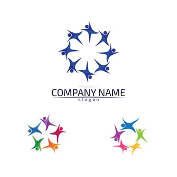 Community people team group  care logo and symbols template vector
