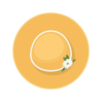 beach hat with a white flower vector