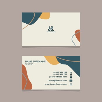 Abstract business card template with pastel-colored stains vector, a fashionable business card vector