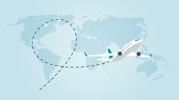 Flying airplane express delivery shipping  concept. Vector Illustration
