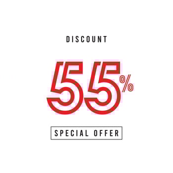 Discount 55 Special Offer Vector Template Design Illustration