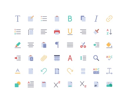 Text Editor Flat Icon Set vector