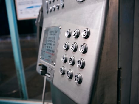 Buttons on the telephone booth in the phone booth photo