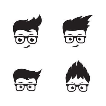 Geek Boy Vector icon design