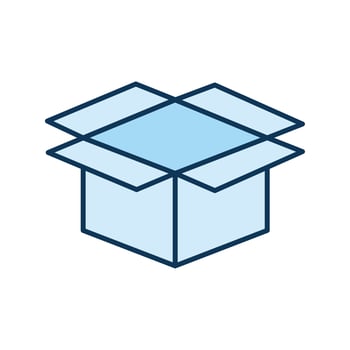open blue packing box on a white background vector