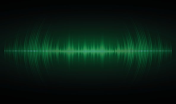 Sound waves oscillating dark light vector