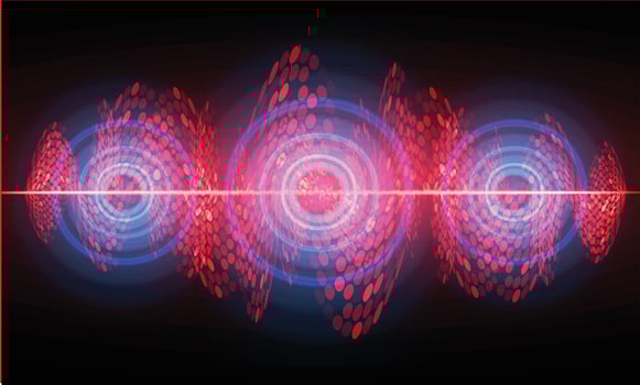 Sound waves oscillating dark light vector