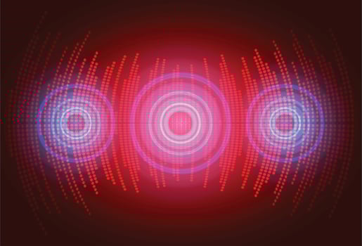 Sound waves oscillating dark light vector