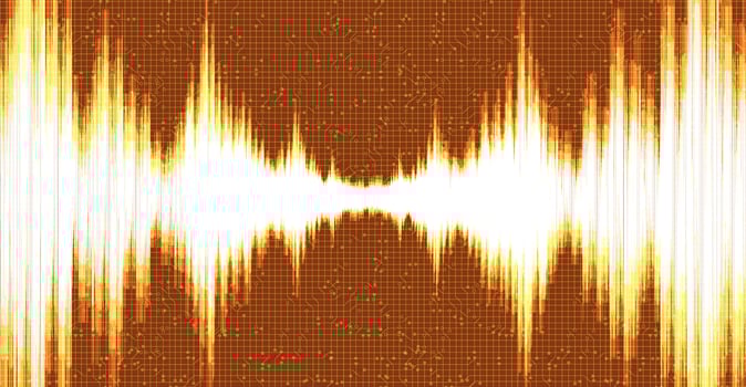 Orange Digital Sound Wave Technology and earthquake wave concept,design for music studio and science,Vector Illustration. vector