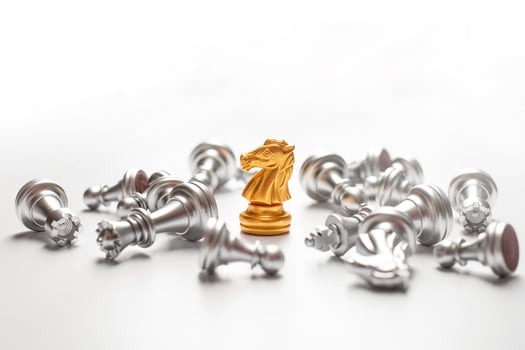 Chess game  win, Business success concept photo