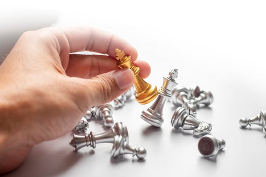 Chess game  win, Business success concept photo