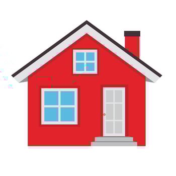 Abstract House Icon on White Background. Vector Illustration