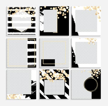 Set of Design backgrounds Template for social media post frame. Vector Illustration
