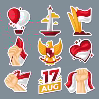 Indonesia Sticker Collection vector