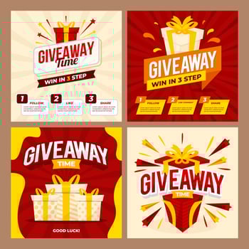 Giveaway Social Media Post vector