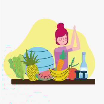 healthy lifestyle food sport vector