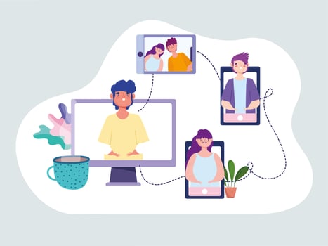 stay home work vector